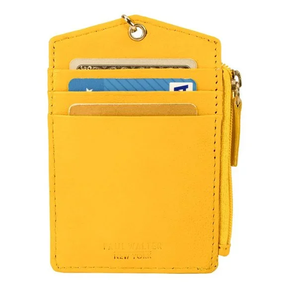 Premium Genuine Leather ID Lanyard Card Holder with Long Metal - Picture 5 of 11